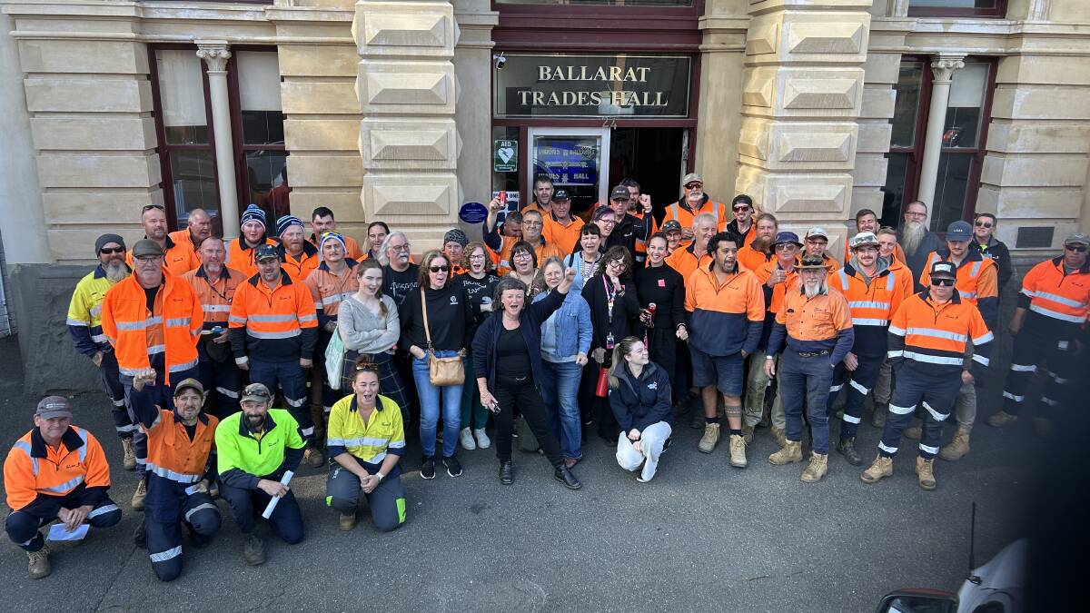 Ballarat council workers post meeting on Thursday, May 2. Picture supplied