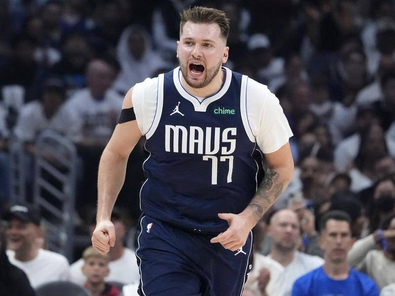 A banged-up Luka Doncic has led Dallas to a big NBA playoffs win over the Clippers in Los Angeles. (AP PHOTO)