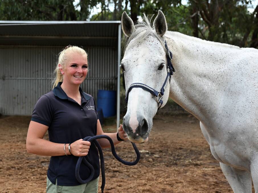 LJ Griffin Retraining horse trainer Leticia Griffin. Picture by Lachlan Bence