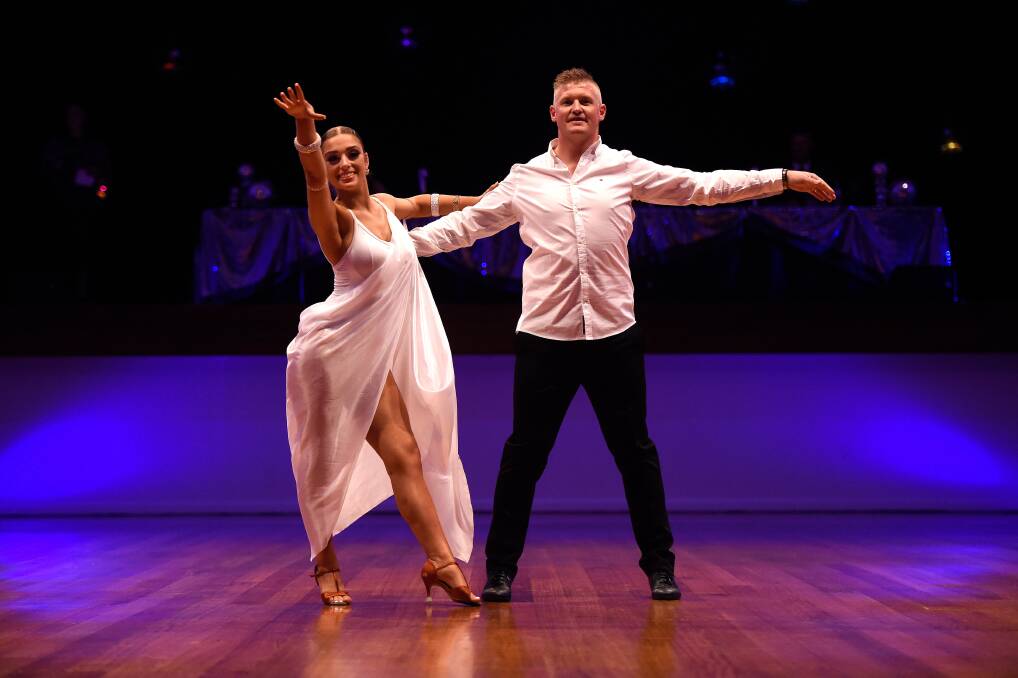 Daniel Nestor and his partner Emma Learmonth at the 2021 Ballarat Foundation Dancing with our Stars gala. Picture by Adam Trafford