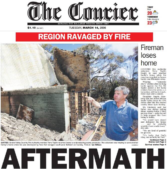 The front page of the Courier in 2006.