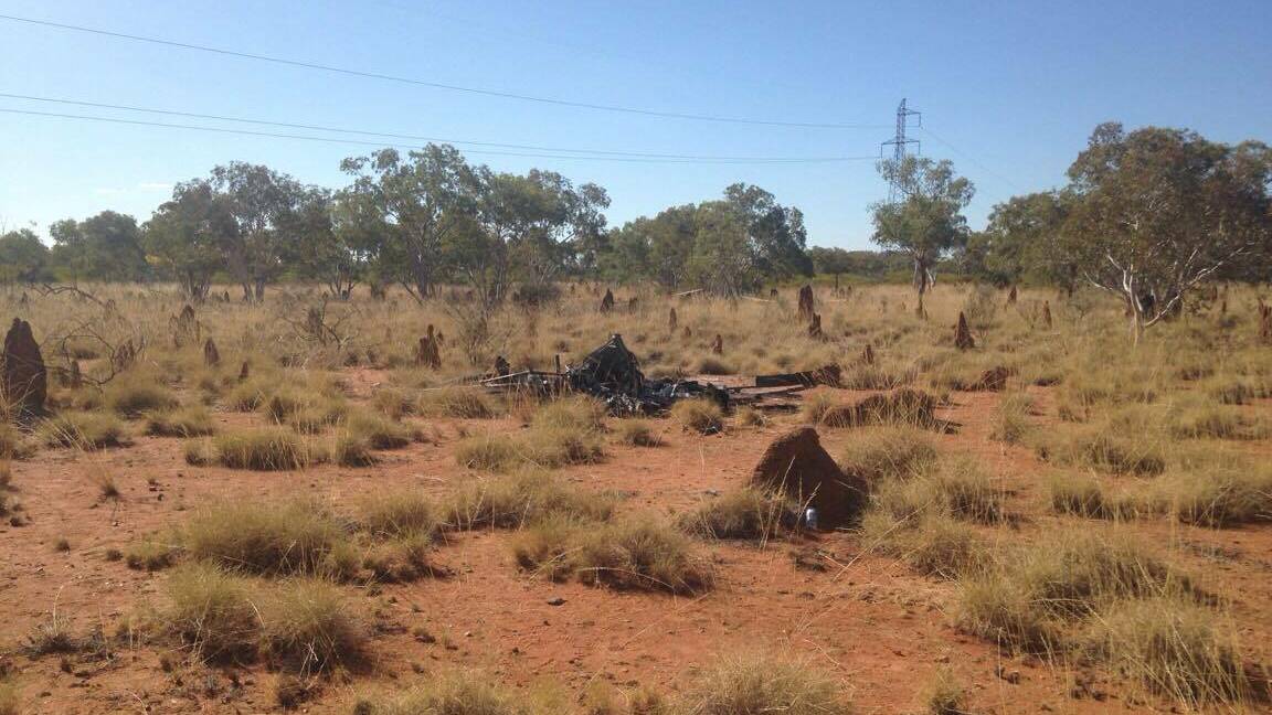 The helicopter crash site north of Cloncurry. Photo: QPS. 