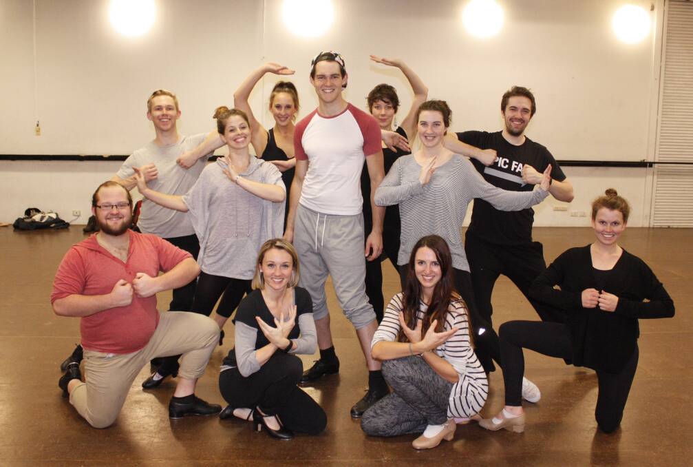 FACING THE MUSIC: The cast of new production I Won't Dance rehearse before staging the show in Ballarat next month.