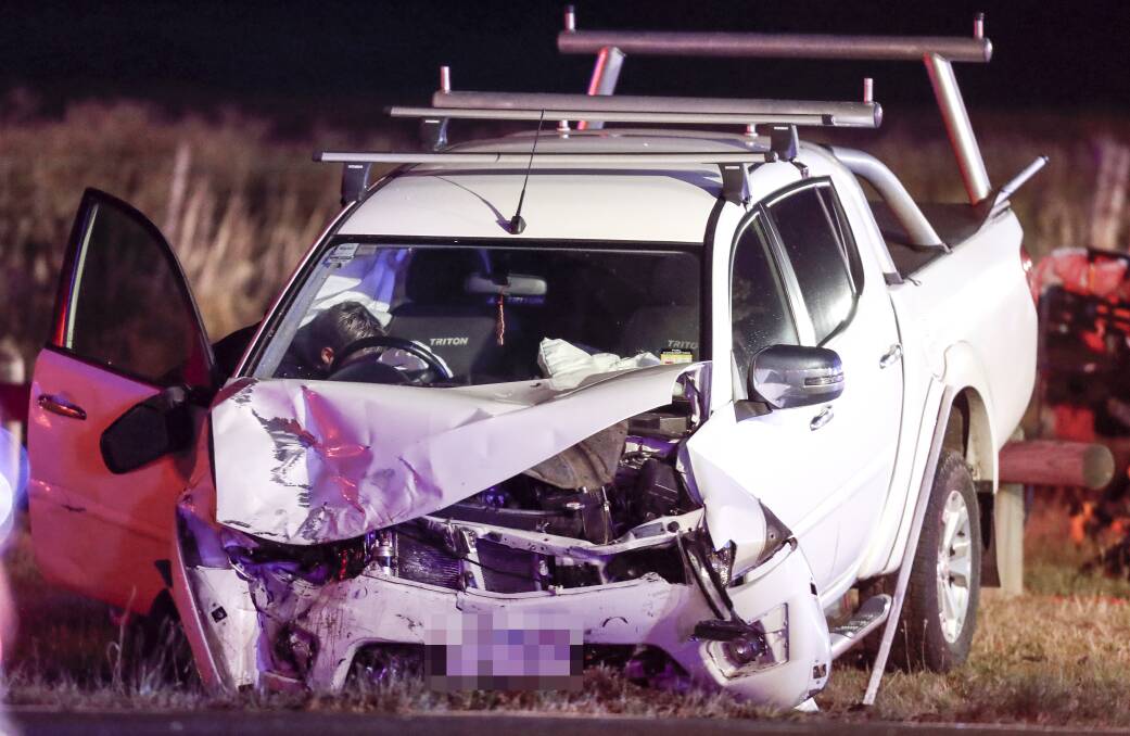 A 48-year-old Alfredton man and a 10-year-old girl, who were in this ute, both escaped serious injury.