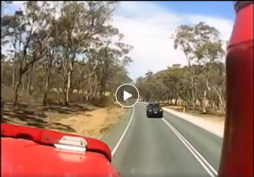 Inches away from disastrous head-on crash with truck | video