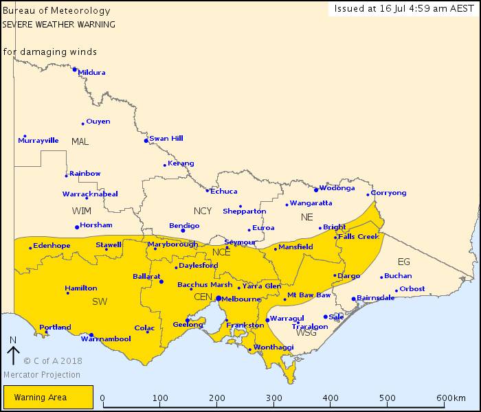 Here we go again! Overnight severe weather warning issued for Ballarat
