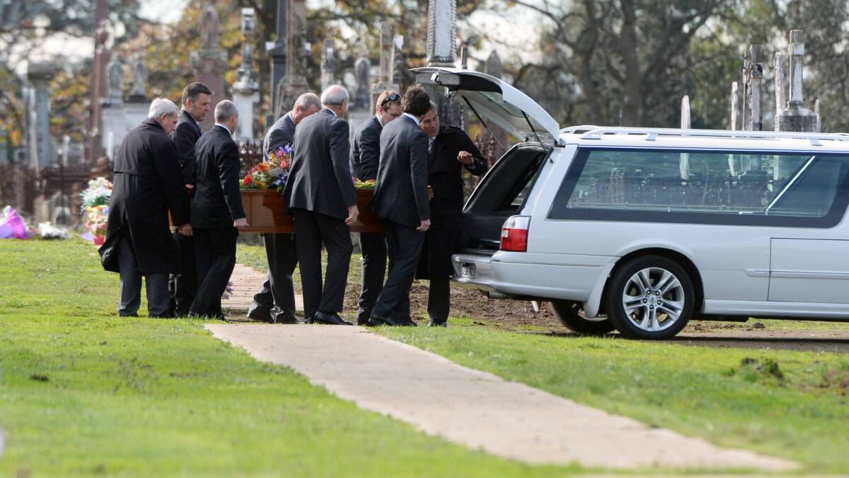 The funeral ceremony in Creswick on Wednesday.