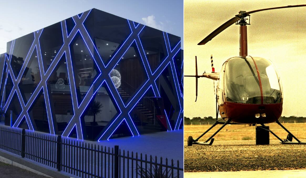 The BCG building in Humffray Street South and a helicopter similar to one that could be used.