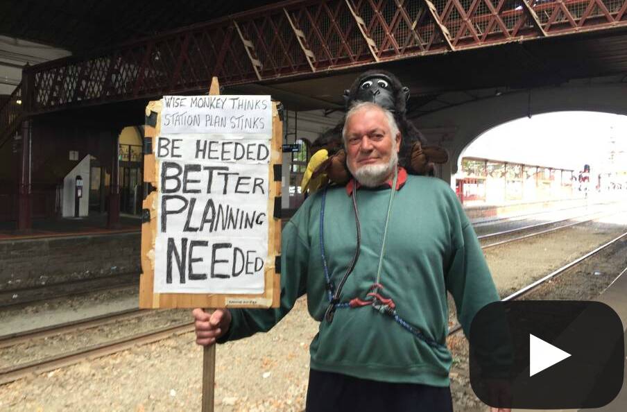 CONCERN: Save Our Station member Colin Holmes, ready to rally on Tuesday, calls for a "rethink" on the whole precinct upgrade plans to ensure improved accessibility for all.