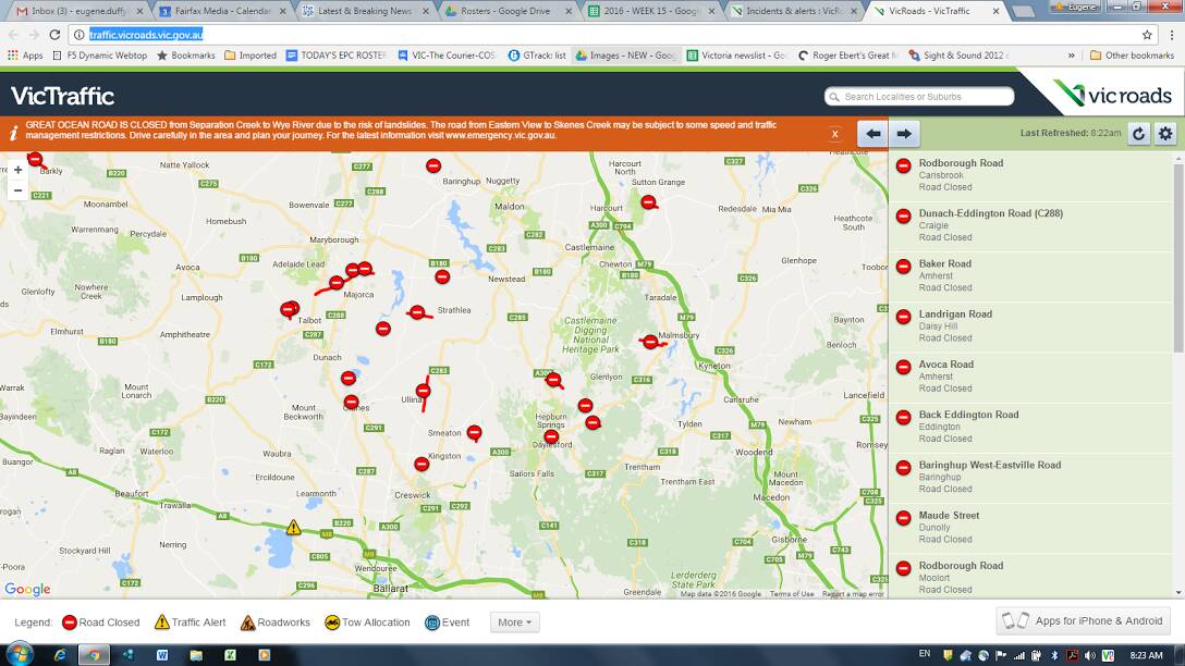 Areas around Ballarat flood as deluge of rain hits | photos