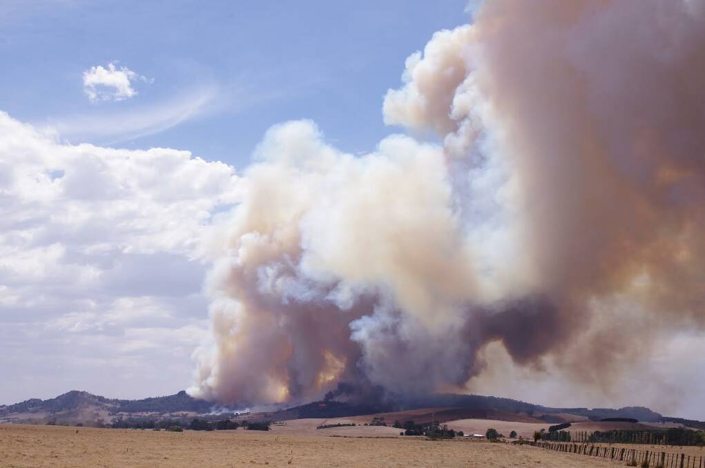 Mt Bolton fire taken from near the Learmonth Cemetery. Picture: Fon Ryan.