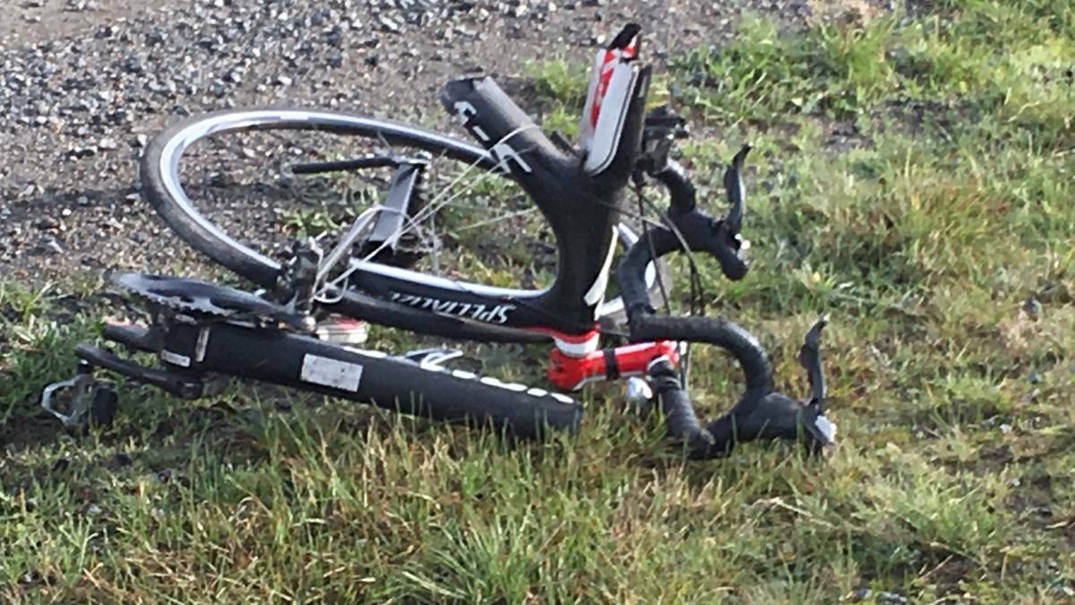 Luke Taylor's bike after the crash.