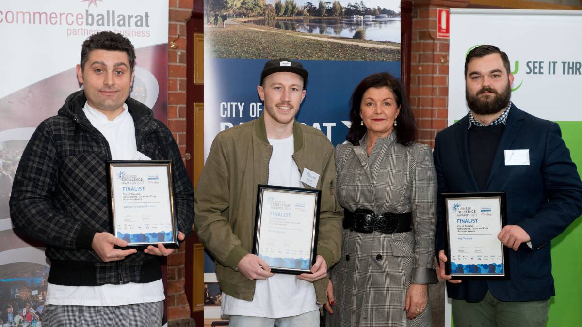 Finalists: Donatello Pierantuono, Sam Griffin, City of Ballarat mayor Samantha McIntosh and Zac Hill. 