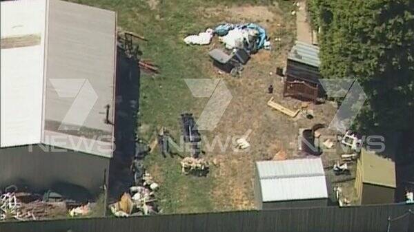 The aerial view of the Edward Street backyard. Picture: Channel 7.