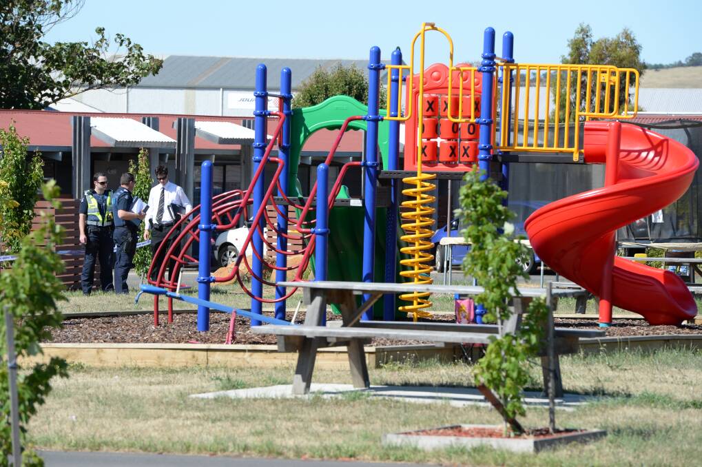 The play equipment near where the girl was believed to have been stabbed. Picture: Kate Healy.