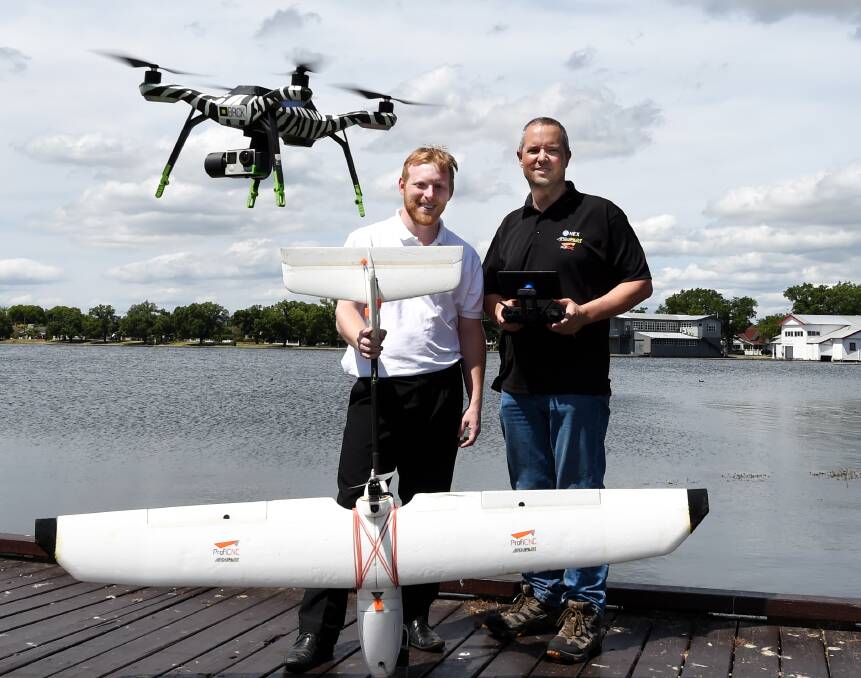 Drone operators Luke Parker and Phillip Rowse. 