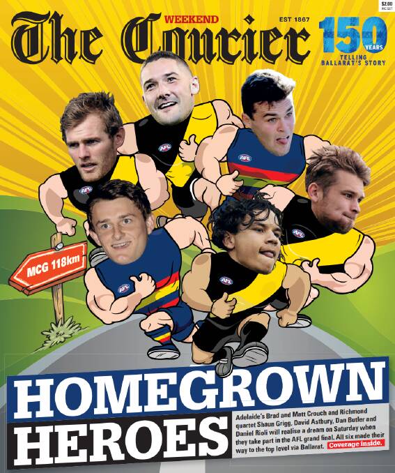 The Courier's front page on the day of the 2017 AFL grand final.