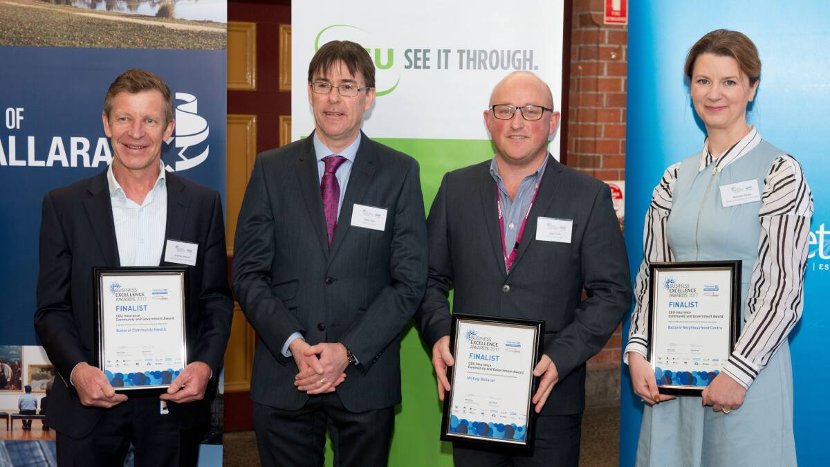 FINALISTS: Andrew Howard, sponsor Peter Dean, Sean Duffy and Michelle Whyte.