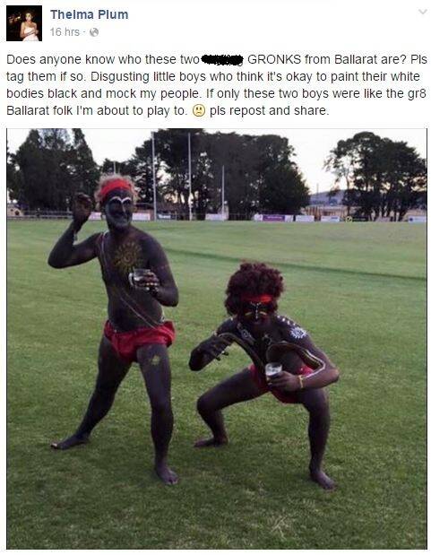 Ballarat men dress up in Aboriginal black face, accused of being racists