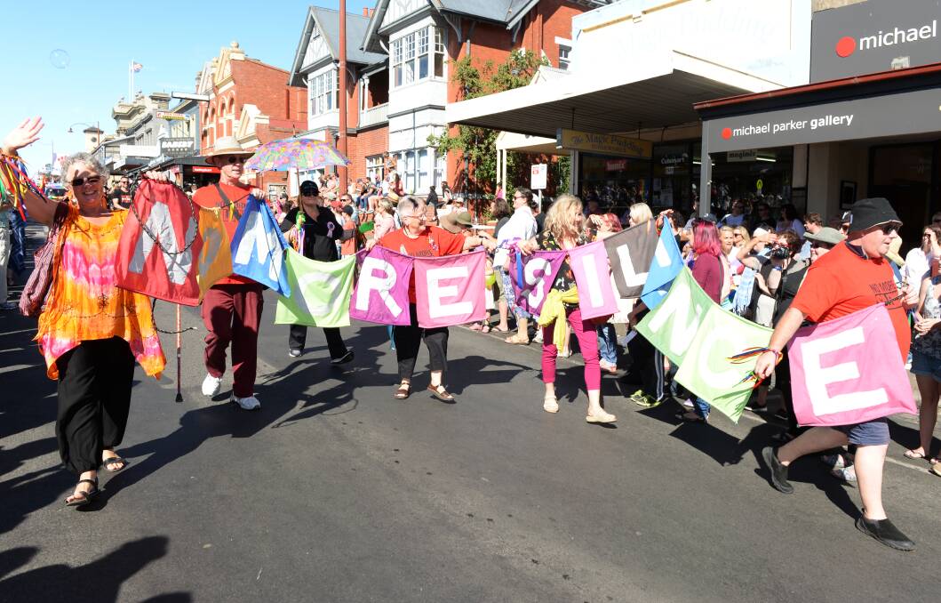 Ending the silence: Supporters of ending the silence on child sexual abuse marched in Daylesford. Picture: Kate Healy