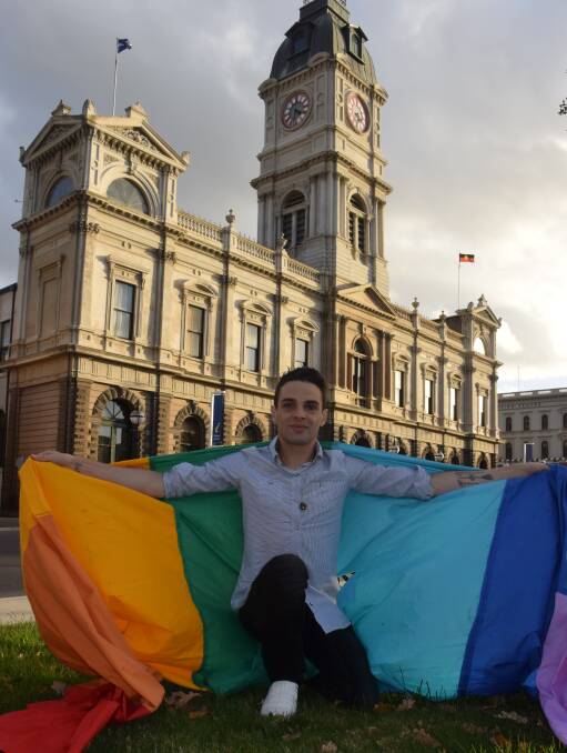 ONE LOVE: Equal Love co-convener Koby Bunney will lead a rainbow flag-raising ceremony out the front of the Town Hall this Tuesday. Picture: Melissa Cunningham