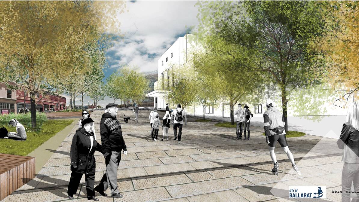 An artist's impression of the Civic Square proposed for the Civic Hall site. 