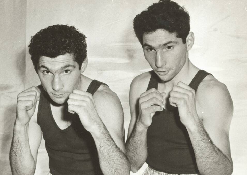 BROTHERLY LOVE: Twin brothers Leon and Henry Nissen pictured during their early boxing days in Carlton.