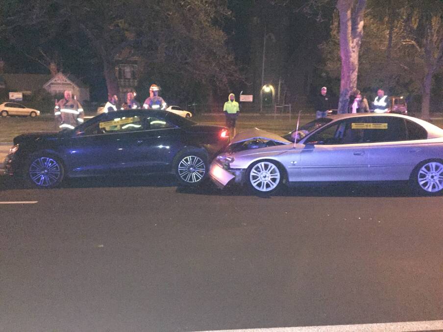 Police responded to a three-car crash on Thursday night.