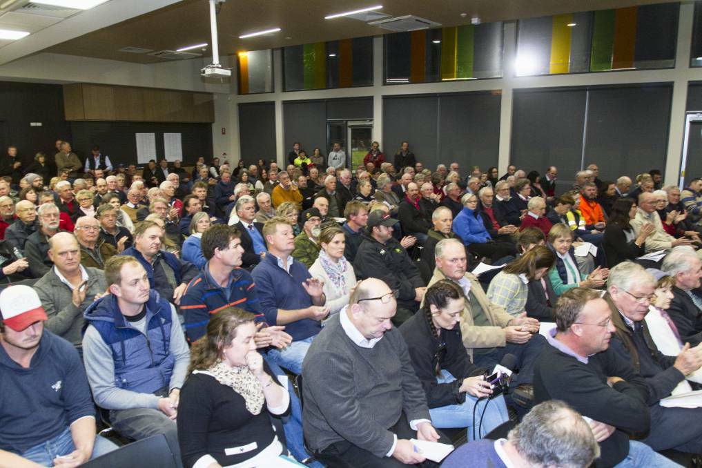 OPPOSED: More than 250 farmers from across the Ararat Rural City attended a June 8 special meeting considering rates changes. Picture: Peter Pickering.