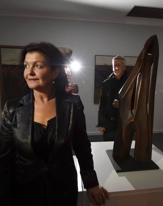 OMINOUS: Ballarat City mayor Samantha McIntosh and Art Gallery of Ballarat's Peter Freund are ready for a murder mystery heritage weekend. Picture: Lachlan Bence.