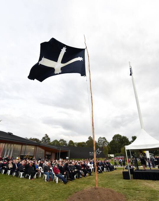 RECOGNITION: A Eureka flag flown during the 160th anniversary celebrations held at the Museum of Australian Democracy. 