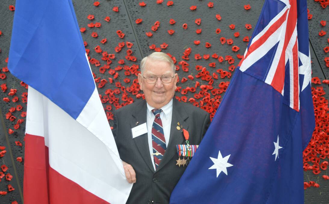 Honour: World War II veteran Bruce Clifton was awarded the French Legion of Honour at a special ceremony in Melbourne on Tuesday. Picture: Supplied. 