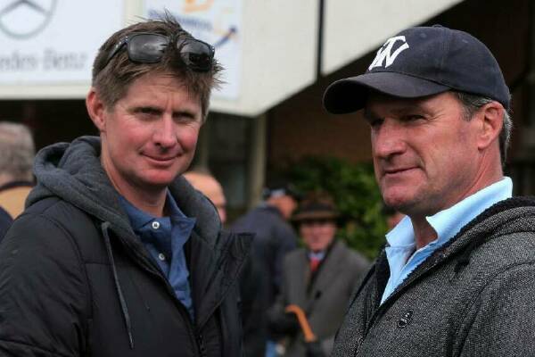 Warrnambool stable foreman Jarrod McLean and Darren Weir at a Warrnambool May Racing Carnival. They will have verdicts returned today at the Racing Victoria tribunal.