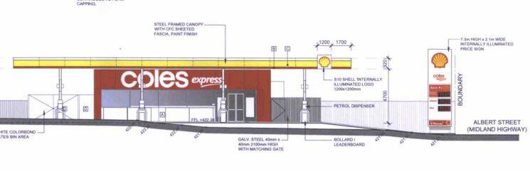The proposed petrol station at 115 Albert Street, Sebastopol. PICTURE: TRG Architects