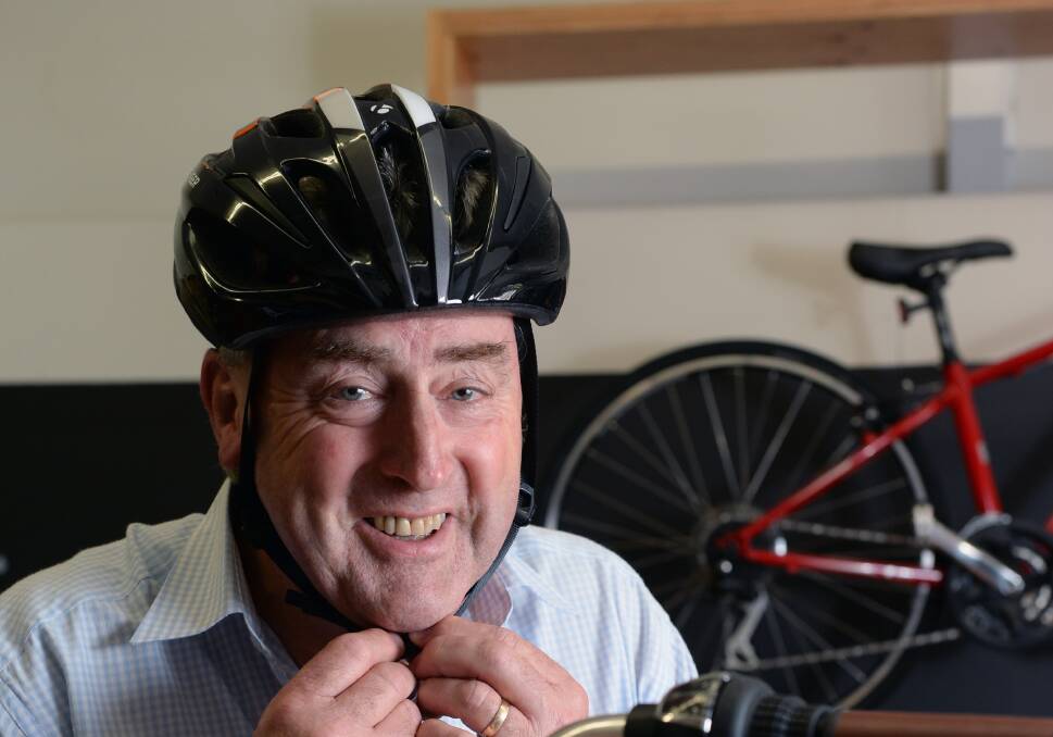Head-first: Peter McErvale is riding in FECRI's Cycle Classic on Sunday in his latest fundraising effort for the institute. PICTURE: Kate Healy