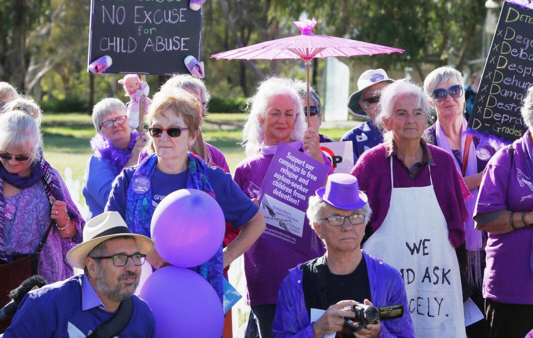 Purple pain: The Grandmothers will protest the treatment of asylum seekers.