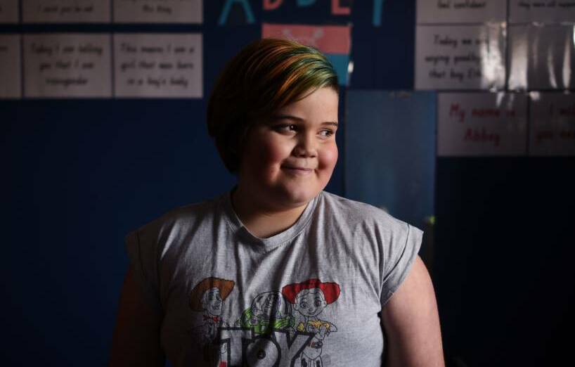 Mowbray Heights Primary School pupil Abbey Boon told her peers she was transgender in assembly on the last day of term. Picture: Scott Gelston.