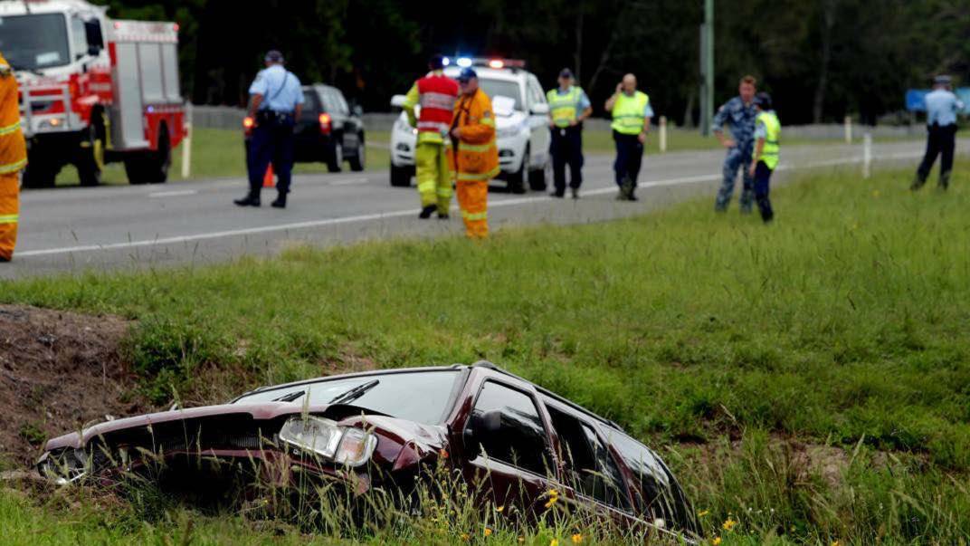 TRAGEDY: The scene of the fatal crash on Medowie Road at Williamtown on January 21, 2015. The alleged driver Robert Gawdat Shashati will face a trial next year. Picture: Simone De Peak