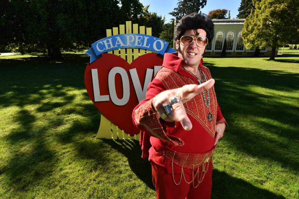 LOVE ME TENDER: Launceston’s Adam Page started Elvis Weddings Tasmania last year. Picture: Scott Gelston
