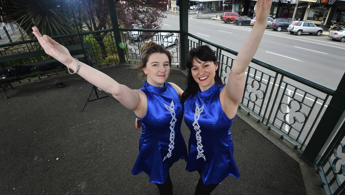 Time for fun: Emily French and Abbey Panosh from the Australian Irish Dance Company will entertain at the SongWays festival. Picture: Dylan Burns