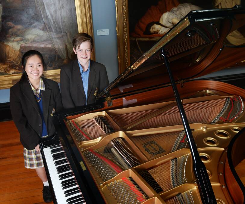 Emerging: Jing Zhang, 16, and Cooper Harwood, 14, are two of the promising pianists who will perform at this year's final Piano for Pleasure concert. Picture: Kate Healy