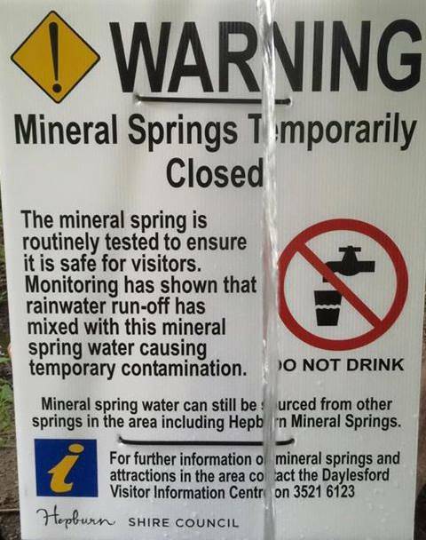 E. coli hits mineral springs