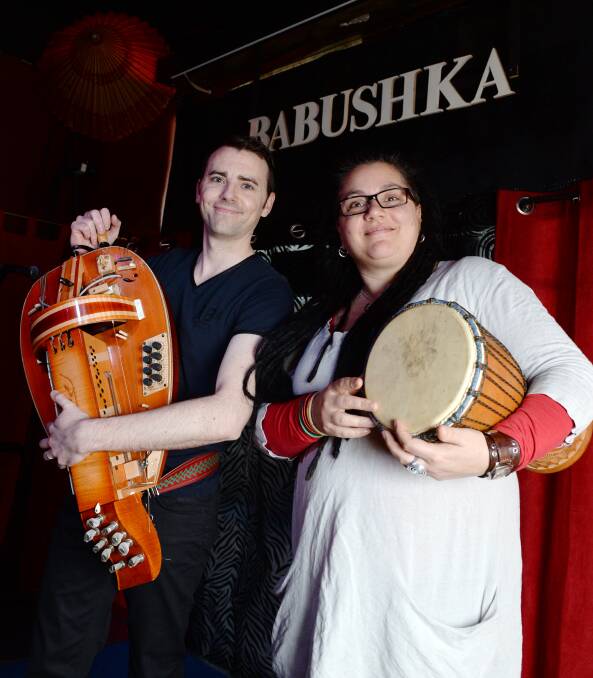 Nourish your soul: Musicians Alek and Stella Savy encourage Ballarat to show their support for Babushka Lounge. Picture: Kate Healy