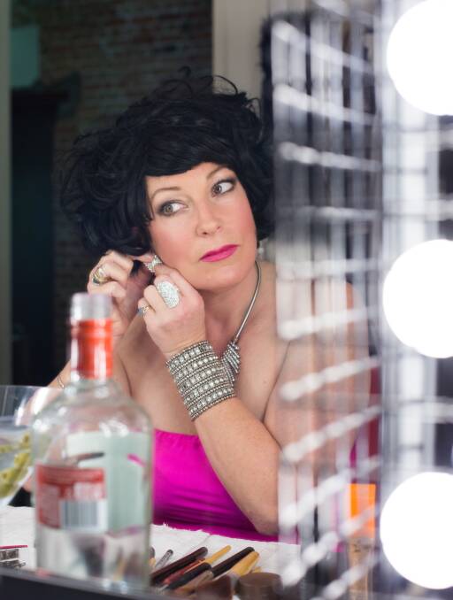 A bit risque: Melbourne performer Carita Farrer Spencer will bring her character, the loveable lush Dame Farrar, to Ballarat this Saturday night. 