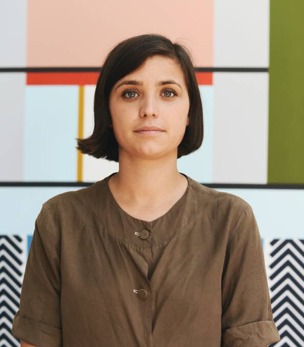 Geometrical: Daylesford's Esther Stewart, 28, has won a major art award, the renowned $40,000 Sulman Prize. Picture: Lauren Bamford