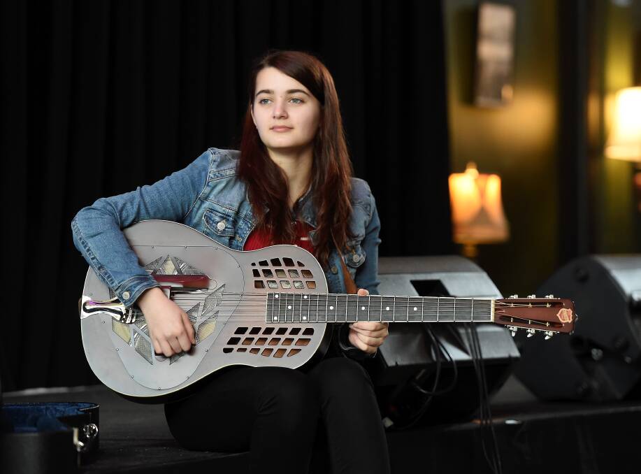 Ready for anything: Ballarat's Anna Oliphant Wright has beaten 450 other entrants for a statewide song award in Melbourne. Picture: Lachlan Bence