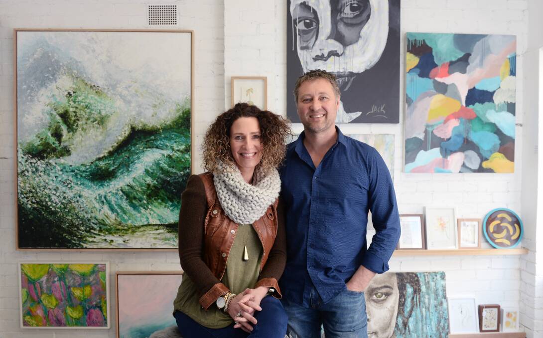 Connecting: Corina and Jack Wyatt have set up shop in a funky urban gallery on Grenville Street. Picture: Kate Healy