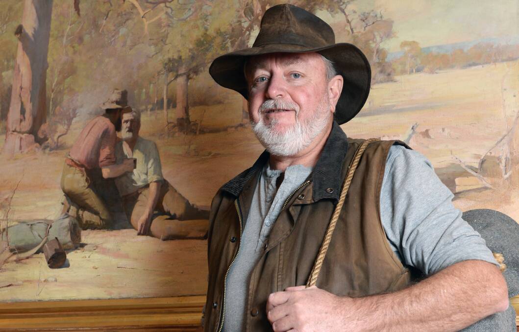 By a billabong: Colin Driscoll, who plays the Swagman, will bring to life Banjo Patterson's love triangle this Sunday. Picture: Kate Healy