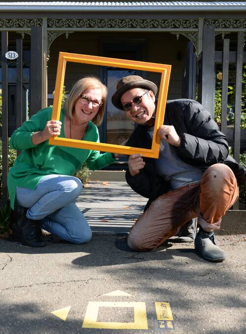 Way to go: Artists Judith Bryce and Diokno Pasilan ready for the Soldiers Hill Art Walk. The walk is free, takes half an hour, and showcases 18 venues. Picture: Kate Healy