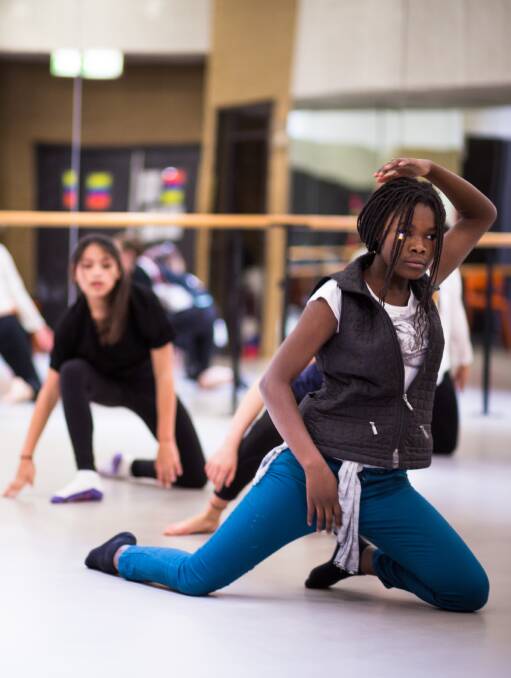 Body language: Dorothy Lucius and Peace Aziawor, along with eight other Ballarat girls, are using dance to explore themes of multiculturalism. Picture: Josh Hazendonk